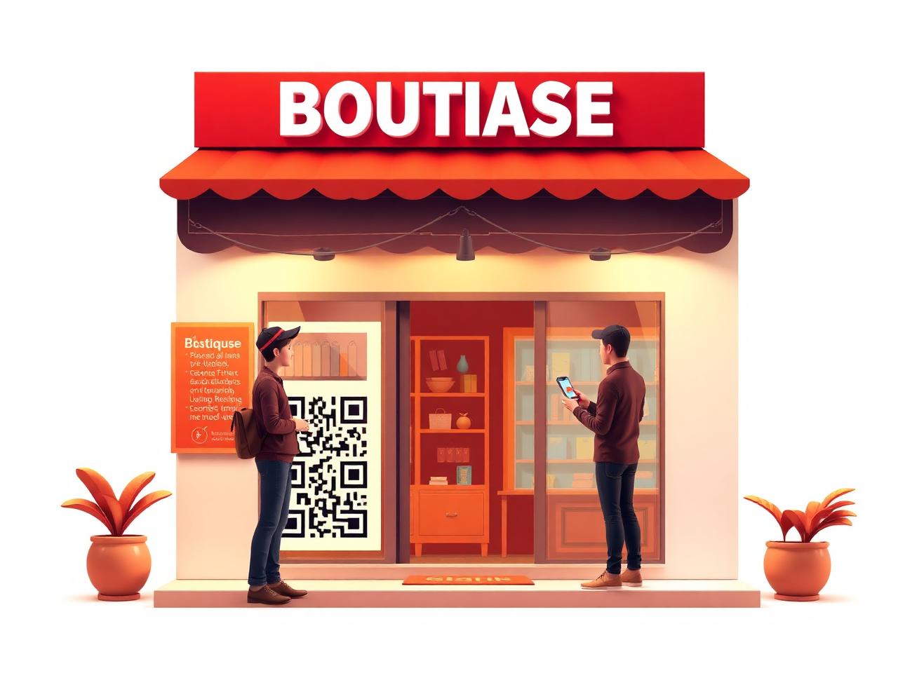 Boutique storefront in Nepal with QR doorbell at entrance